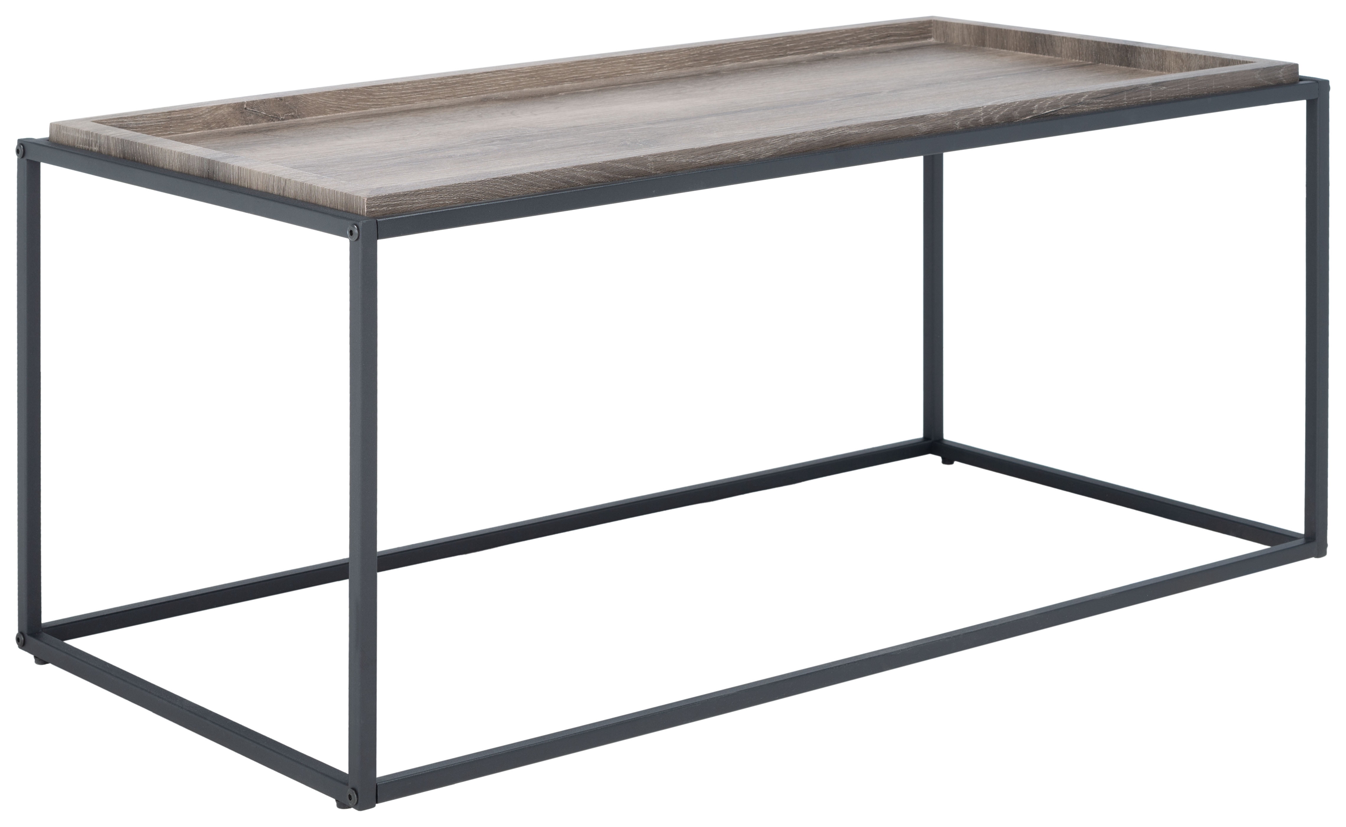SAFAVIEH Andey Solid Coffee Table, Grey Wash/Black