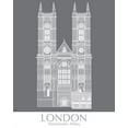 thumbnail image 2 of Fab Funky 12x14 Gold Ornate Wood Framed with Double Matting Museum Art Print Titled - London Westminster Abbey Monochrome, 2 of 4