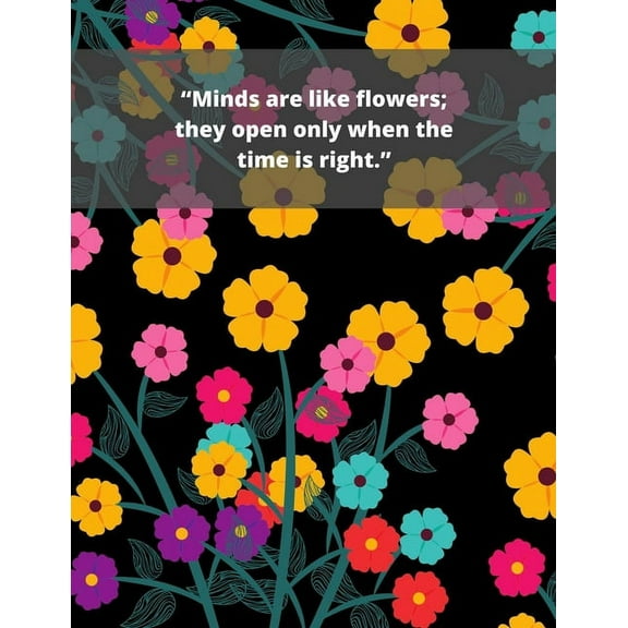 "Minds are like flowers; they open only when the time is right." : Lovely Flowers Coloring Book for Adults With 100 pages interior (Paperback)