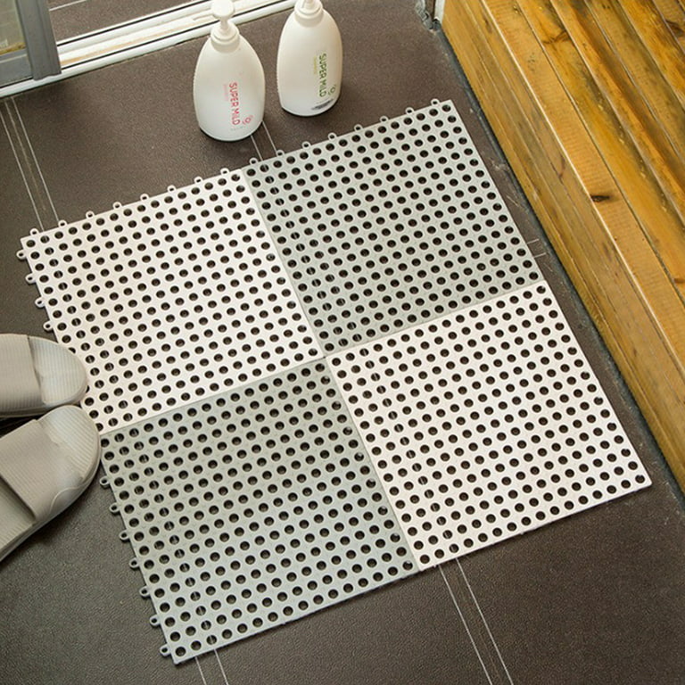 12Pcs Bathroom Non-Slip Mat Shower Home Bath Foot Mat Bathroom WC Stitching  Hollow PVC Water-Proof Mat Anti-Fall