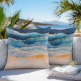 thumbnail image 4 of Outdoor Pillow Cover Ombre Blue Wave Set of 2 Waterproof Throw Pillowcases Abstract Blue Yellow Decorative Patio Furniture Pillows for Couch Garden Indoor & Outdoor Use, 4 of 9
