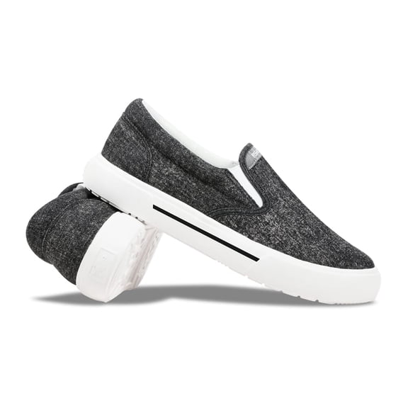 Fishooz Sunwashed Slip-On Shoes, Black/White, Size 9.5, Comfortable Casual Footwear (SUN-MSO-BLK-M09.5)