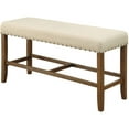 thumbnail image 2 of Furniture of America Freiden Padded Counter Bench, Rustic Oak, 2 of 5
