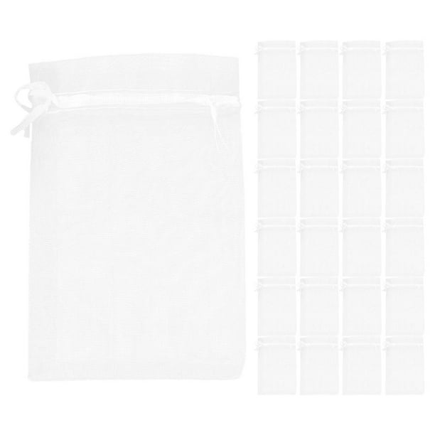 50 Uds. Bolsas delicadas de Organza con cordón, bolsas multiusos para regalo de dulces, bolsas de embalaje de joyería con diseño de malla