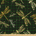 thumbnail image 2 of Ambesonne Spring Retro Fabric by the Yard Upholstery, Dragonfly Dots Blots, 3 Yards, Dark Yellow Black Grey, 2 of 5