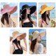 thumbnail image 5 of Sombrero para el sol con parte superior abierta: sombrero de verano transpirable de ala ancha para exteriores con lazo para mujer, 5 of 5