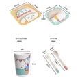 thumbnail image 3 of Five-piece Bamboo Fiber Children's Tableware Animals Pattern Kid Sets, 3 of 5