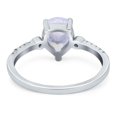 thumbnail image 3 of Pear Teardrop Natural Moonstone Art Deco Wedding Ring 925 Sterling Silver Size 10, 3 of 6