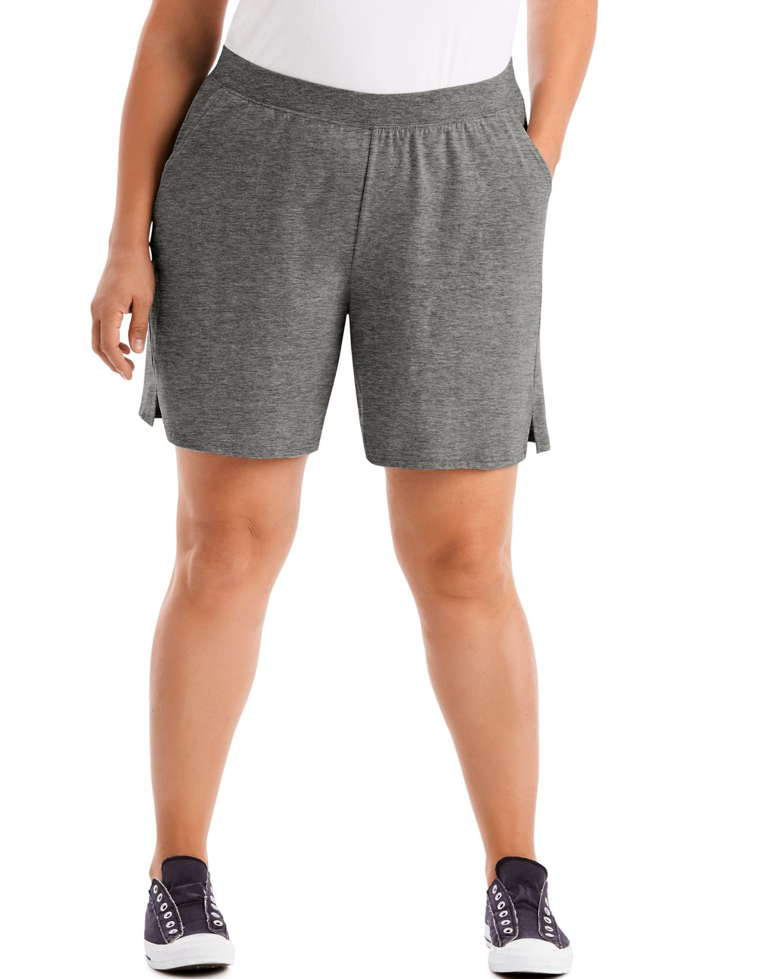 Womens Cotton Jersey Pull-On Shorts, 4X 