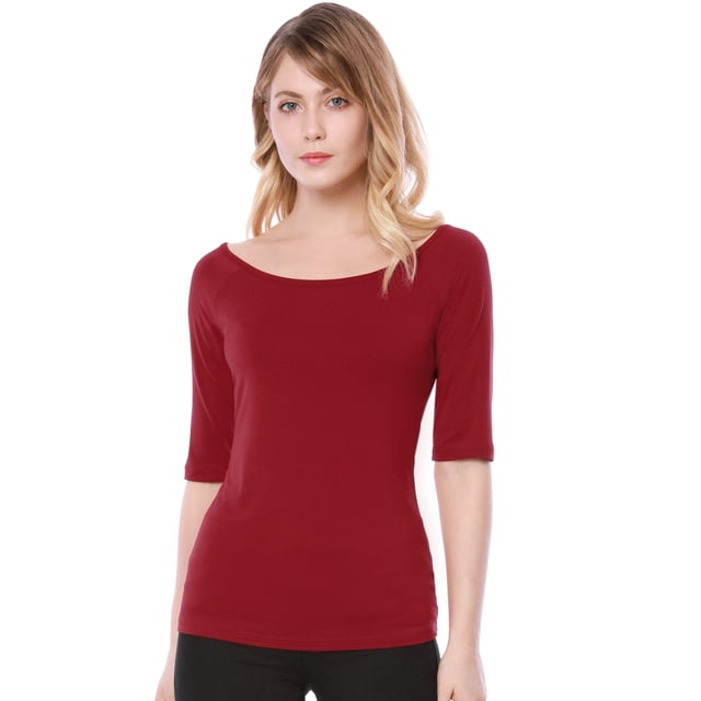 Camiseta Allegra K Día de San Patricio Suave De Media Manga Con Cuello Redondo Entallado Para Mujer Rojo XS