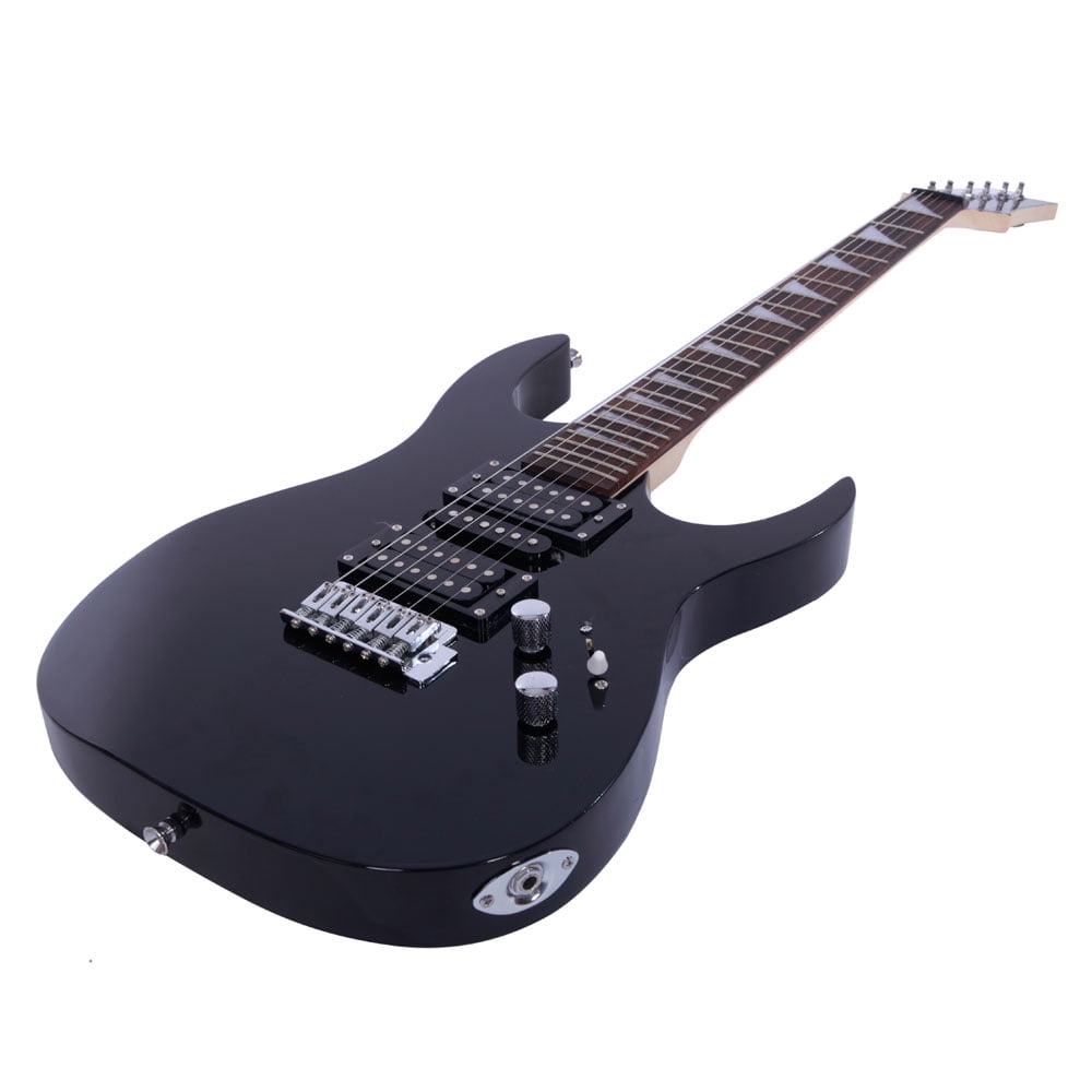 Novice Entry Level 170 Electric Guitar HSH Pickup Bag Strap Paddle Rocker Cable Wrench Tool Black