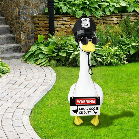 Sheriff Alert Porch Goose Outfit Fits 23 Inch Statue Funny Gander Costume Casual Dress Up Patio Yard Garden Outdoor Decoration