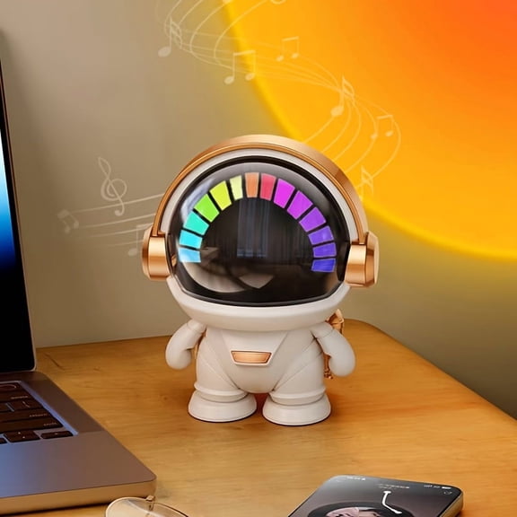 Cute Astronaut Small Speaker, Small Wireless Portable Speaker with LED Light, Home Party Office Decoration Subwoofer, Portable Speaker, Birthday Gift