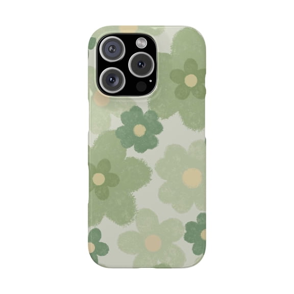 Green Floral Tough Phone Case for Apple iPhone, Dual-Layer Protective Cover