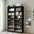 thumbnail image 4 of Homieasy Closet System, 25 Inch Freestanding Closet Shoe Organizer, Standalone Wood Shoe Shelves, Heavy Duty Walk in Closet Tower for Bedroom, Mudroom and Entryway, Black, 4 of 8