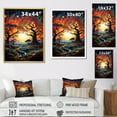thumbnail image 4 of Designart "Cosmic Hued Baobab Trees III" Tree Baobab Floater Framed Canvas Wall Art, 4 of 5