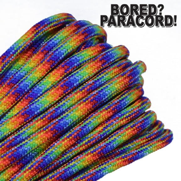 Bored Paracord Brand 550 lb Type III Paracord - Hippie 50 Feet