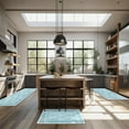 thumbnail image 6 of Boho Kitchen Rug Sets 3 Pieces, Washable Kitchen Mats for Floor, Non Slip Soft Vintage Kitchen Area Rug Floor Mat for Kitchen, Laundry Room and Hallway (Teal, 20''x32''+20''x47''+20''x59''), 6 of 6