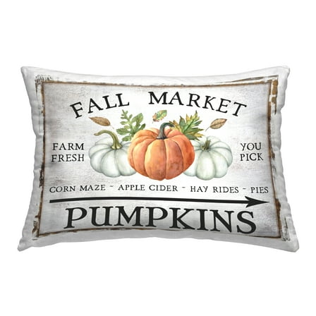 Stupell Industries Fall Market Pumpkins Decorative Printed Throw Pillow, 14 x 20