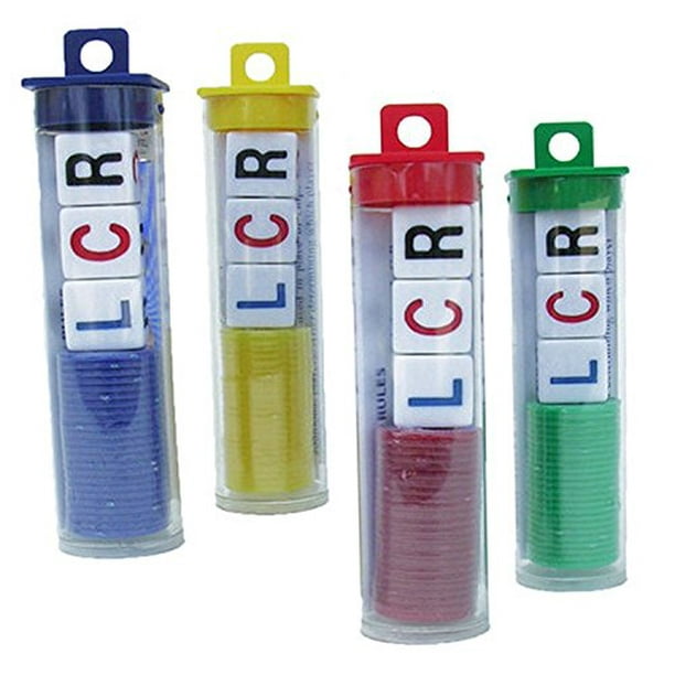 Lcr Left Center Right Dice Game 4 Sets (Assorted Colors)