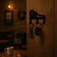 thumbnail image 6 of 1set Iron Wall Mounted Hangers Decorative Organizer Rack with Screws 3 Hooks for Bag Clothes Key Scarf Hanging Holder Guitar 90x110x15mm, 6 of 7