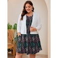 thumbnail image 6 of SHOWMALL Women's Plus Size Sleeveless Dress with Pockets, Summer Beach Sundress, Black Sketch Floral 1X Pleated Chest Tank Dress for Vacation & Casual Wear, 6 of 7