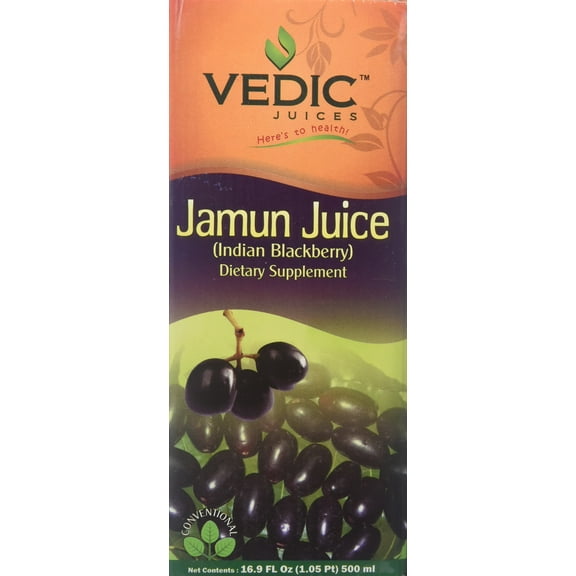 Vedic Juices, Jamun Juice (Indian Blackberry), 500 Milliliter(mL) - Food / Masala / Dal