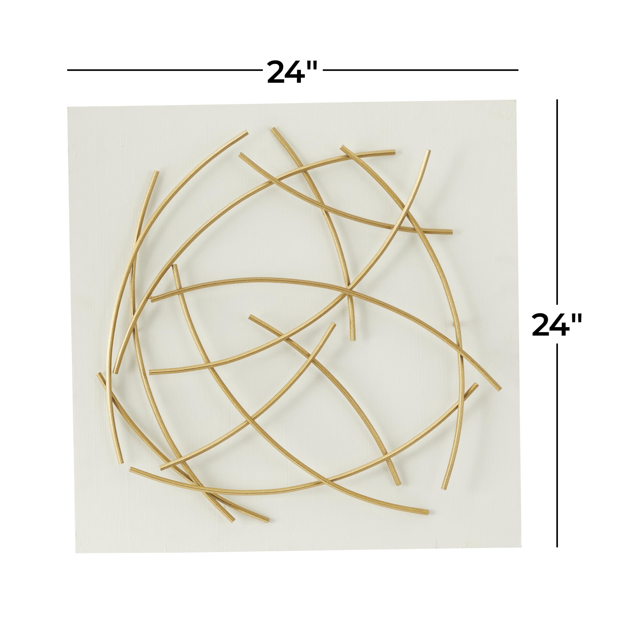 CosmoLiving by Cosmopolitan White Metal Overlapping Lines Abstract Wall Decor with White Backing