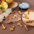 thumbnail image 4 of 1set Wood Cross Wooden Cross Beads Charm 1.65 inch String Unfinished Wood Bulk Waxed Polyester Cords 1mm Black Waxed Cord for Jewelry Making Necklace Bracelet Supplies, 4 of 9