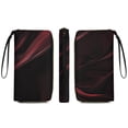 thumbnail image 2 of Womens Wallet Bifold Ladies Cluth Bag Wristlet Wrist Strap Long Purse Dark Abstract Glowing Abstract Waves Design, 2 of 6