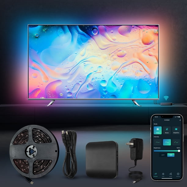Retroiluminación LED de TV ambiental inteligente Tuya Smart LED Strip Lights Kit Ambient TV Backlight (para TV de 40-50 pulgadas con enchufe de EE. UU.)