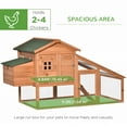 thumbnail image 4 of PawHut 69" Chicken Coop Wooden Hen House with Run, Nesting Box, Tray Yellow, 4 of 9