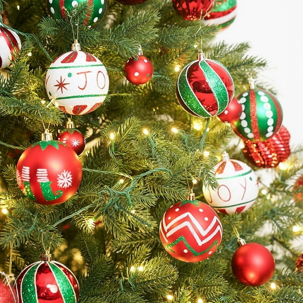 pstuiky 9 piezas de decoración navideña de 8 cm, adornos navideños coloridos para colgar en el árbol de Navidad, arreglo de escena navideña de plástico