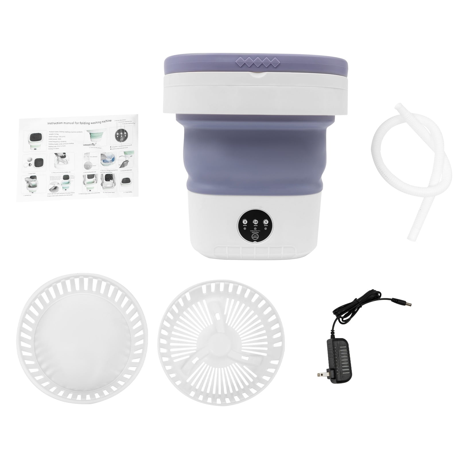 12L Portable Washer Machine, Mini Washing Machine, ABS & PP Durable Construction, Compact Dorm Laundry Washer for Underwear Socks