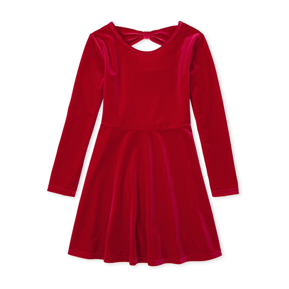 The Children's Place The Children's Place Girls Bow Back Velour Dress