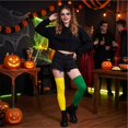 thumbnail image 6 of Halloween Thigh High Socks for Women Over Knee Socks Long Color Block Stockings (L), 6 of 7