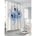 thumbnail image 3 of Shower Curtains Watercolor Blue Dandelion Bath Curtain Retro Plant Waterproof Bathroom Shower Curtain Set with Hooks Decoration 72 x 72 Inches, 3 of 7