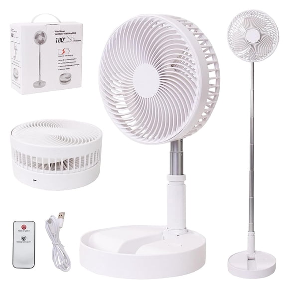 Ventilador de escritorio portátil LOREAD plegable con control remoto de 39 cm, 7200 mAh