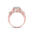 thumbnail image 5 of 14kt Rose Gold Womens Round Diamond Heart Cluster Ring 1/3 Cttw, 5 of 5