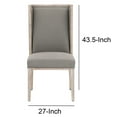 thumbnail image 5 of Benjara BM217408 Wingback Armless Chair with Wooden Legs&#44; Gray & Brown - Set of 2, 5 of 5