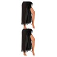 thumbnail image 4 of Qarigey para niñas Faldas de playa de verano transpirables bohemias elegantes Faldas largas negras Largo negro 2piezas, 4 of 6