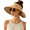 1pack-khaki, variant on Women's Sun Visor Hats Wide Brim Straw Beach Hat Ponytail Hats for Women Foldable Floppy