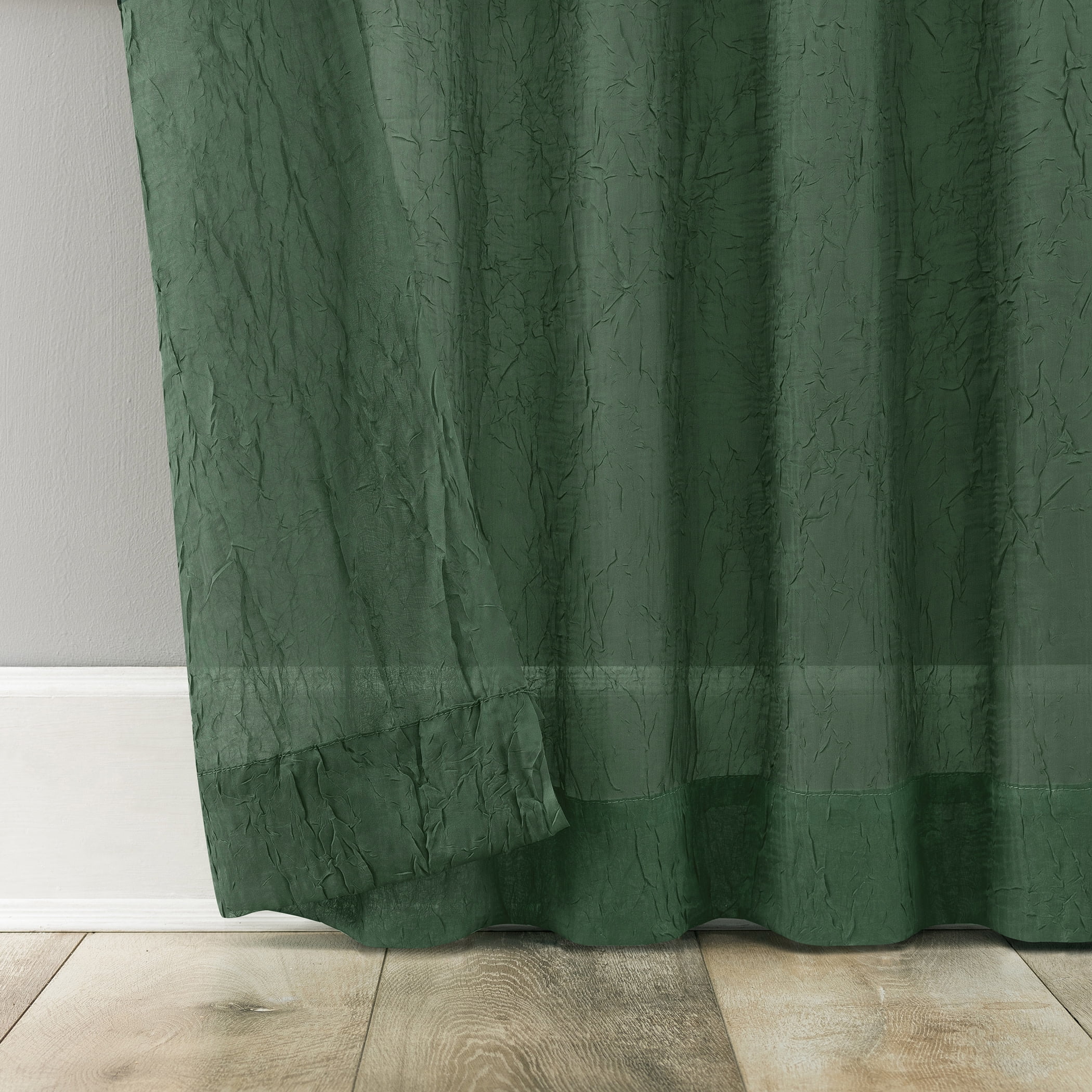 No. 918 Krista Holiday Twist Tab Sheer  Tab Top Single Curtain Panel, 1 Panel, Evergreen, 51”W x 96"L