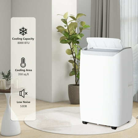 12,000 BTU Portable Air Conditioner, 3 In 1 Portable Ac Unit for 550 Sq.Ft. with Fan, Dehumidifier, Timer, Remote, Low Noise Air Cooler, Small Air Conditioner for Living Room Bedroom
