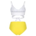 thumbnail image 2 of Women High Waisted String Floral Printed 2 Piece Bathing Suits Cross Wrap Push Up Top Tie Back Bikini Swimsuits, 2 of 9