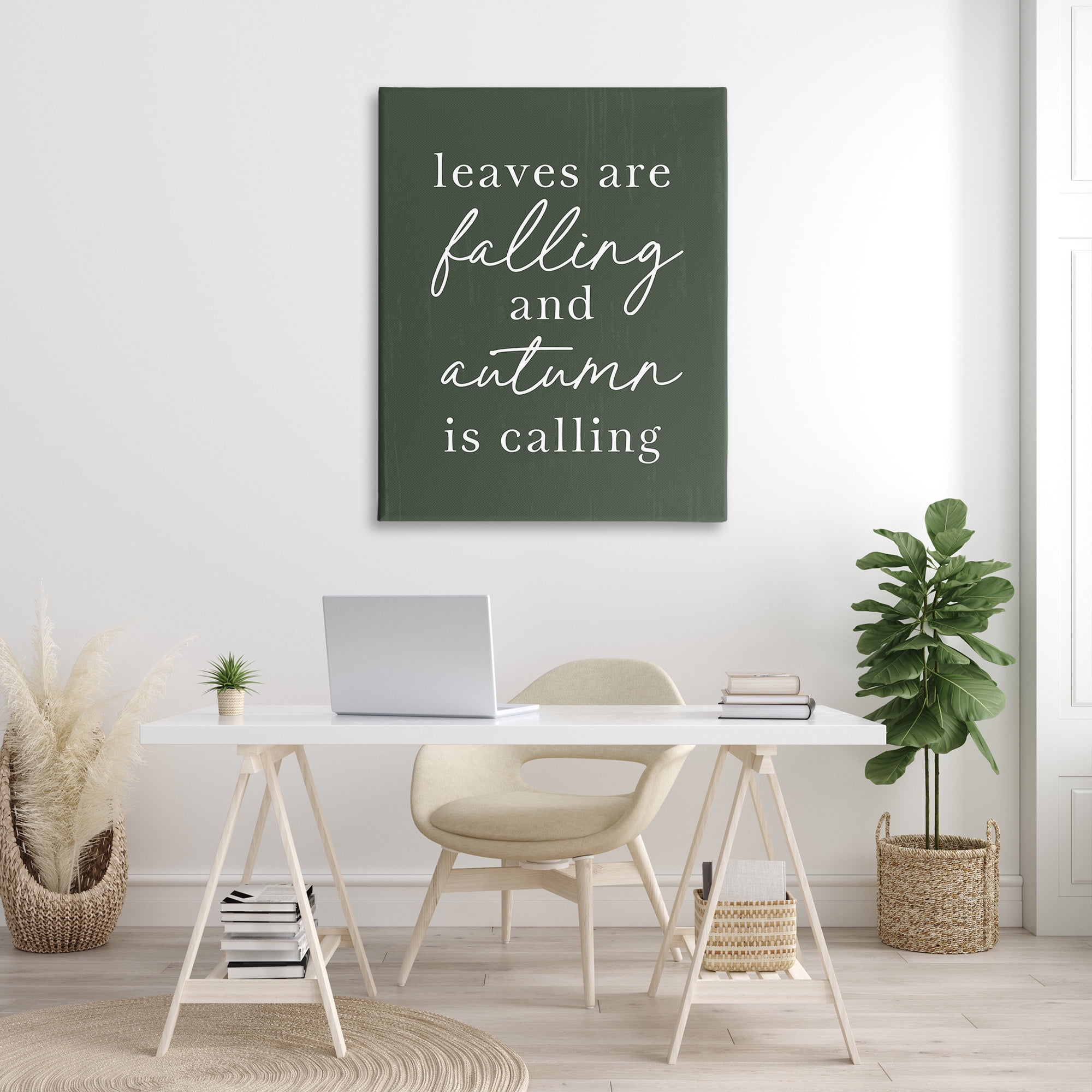 Stupell Industries Leaves Are Falling Holiday Painting Gallery Wrapped Canvas Art Print Wall Art, 36 x 48