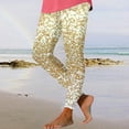 thumbnail image 6 of ClodeEU Women's Sparkly Printed Leggings,High Waisted Shiny Leggings Pant,Trendy Legging Yellow 01,Womens Plus XXL, 6 of 7