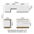 thumbnail image 3 of Cocina Integral 240cm Marrón/Blanco Glamy Madesa 08, 3 of 5