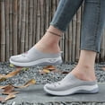thumbnail image 7 of EKVAHL Women's Knitted Mules Comfortable Slip-On Sneakers Soft Soles Non-Slip Orthopedic Backless Mesh Flats with Arch Support,Summer Lightweight Breathable Casual Walking Shoes Gray, 7 of 7