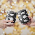 thumbnail image 2 of 12oz Stemless Wine Tumblers Dinosaur Silhouette Pattern Vacuum Insulated Stainless Steel Travel Tumbler Cups Mug with Lid and Straw for Champaign,Cocktail,Beer with Cleaning Brush, 2 of 5